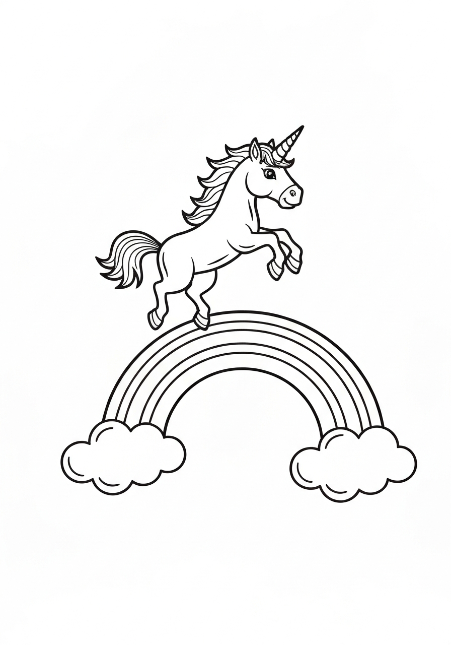 Unicorn Jumping Over A Rainbow