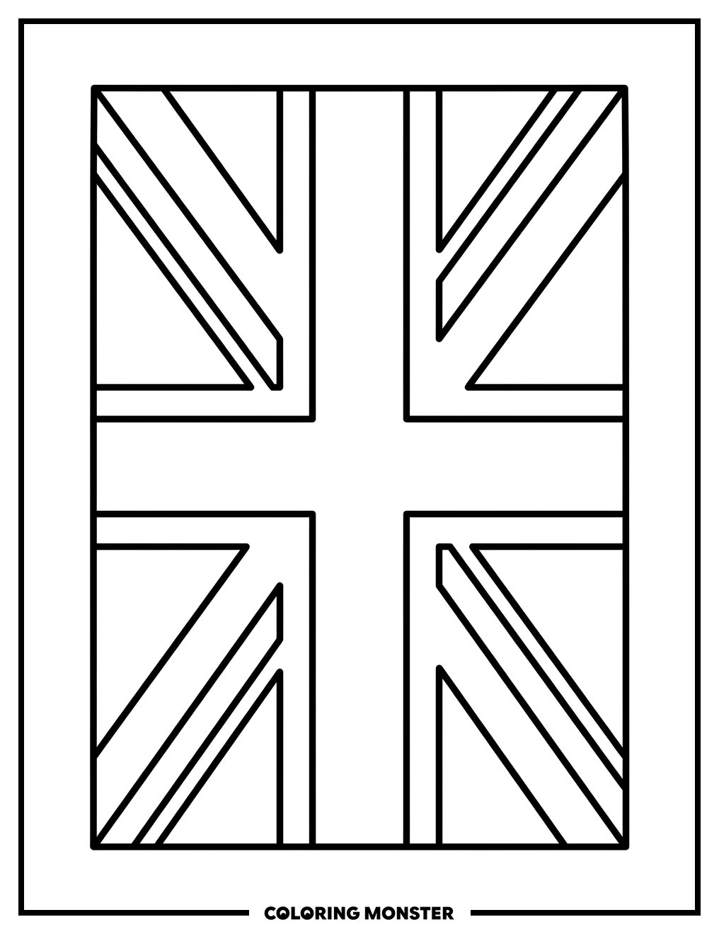 Union Jack Flag Coloring Page