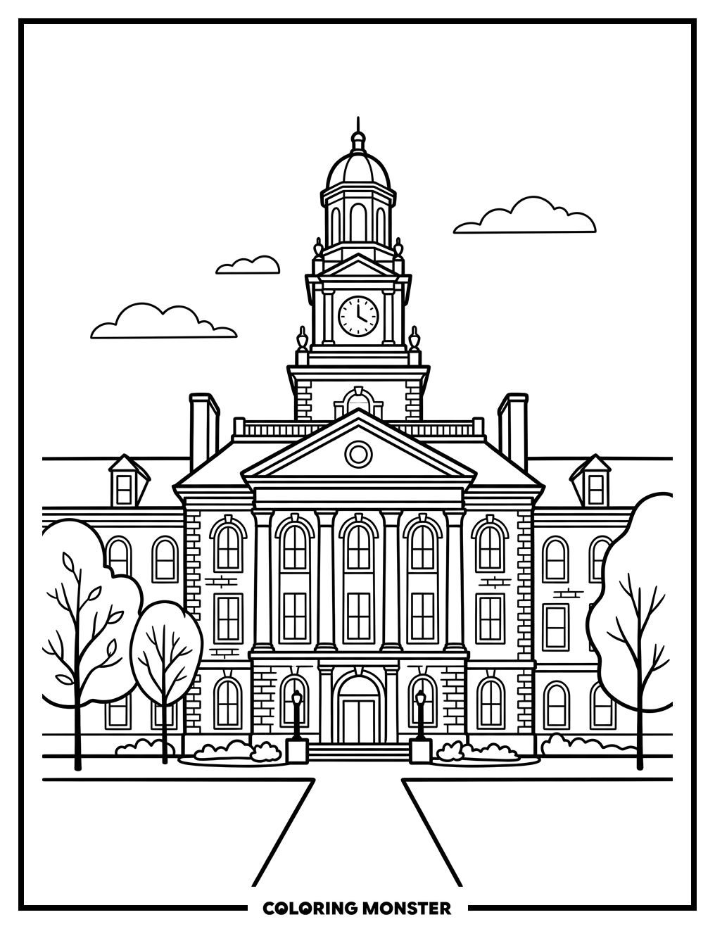 University of Kentucky Building Coloring Page