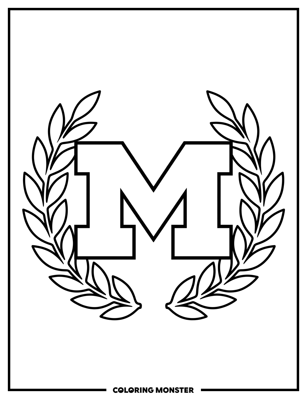 University of Michigan 'M' Logo Coloring Page