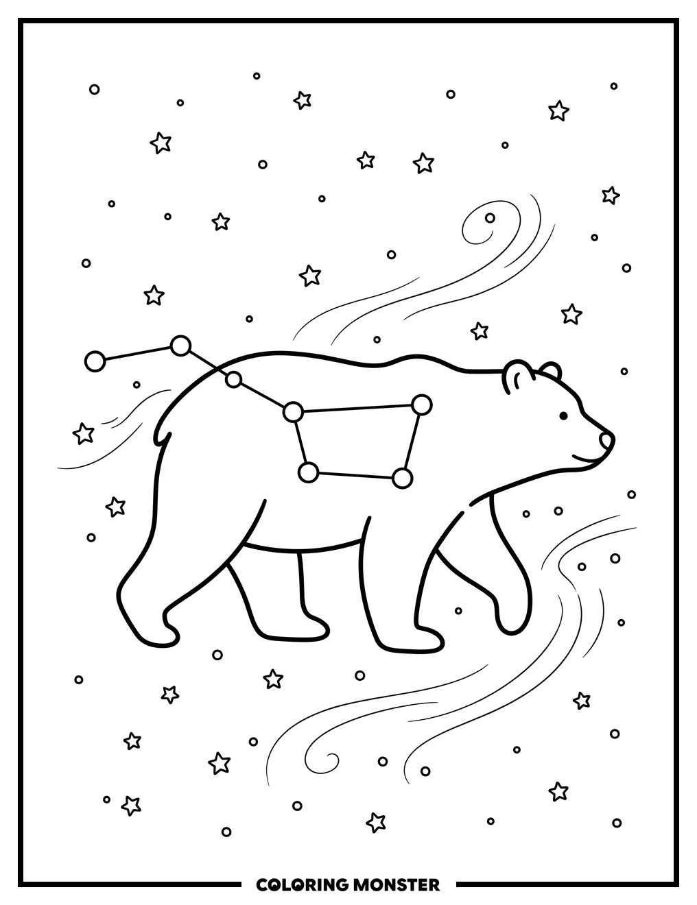 Ursa Major Constellation Bear Coloring Page