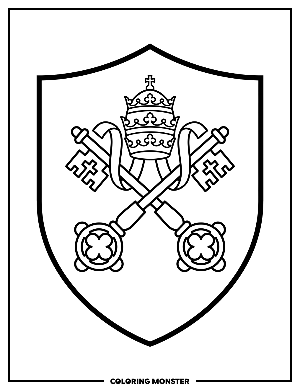 Vatican City Flag Emblem Coloring Page
