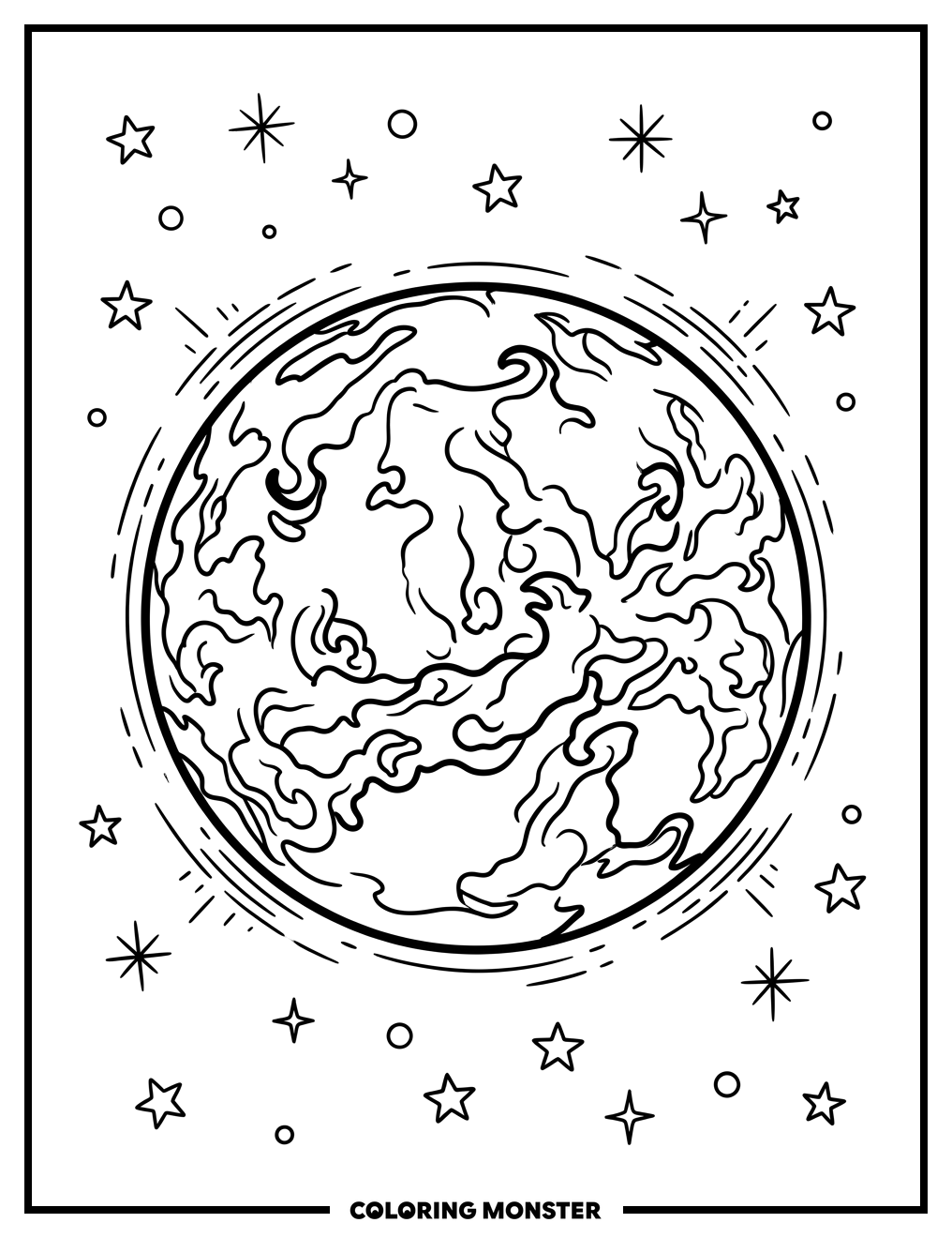 Venus in Space Coloring Page