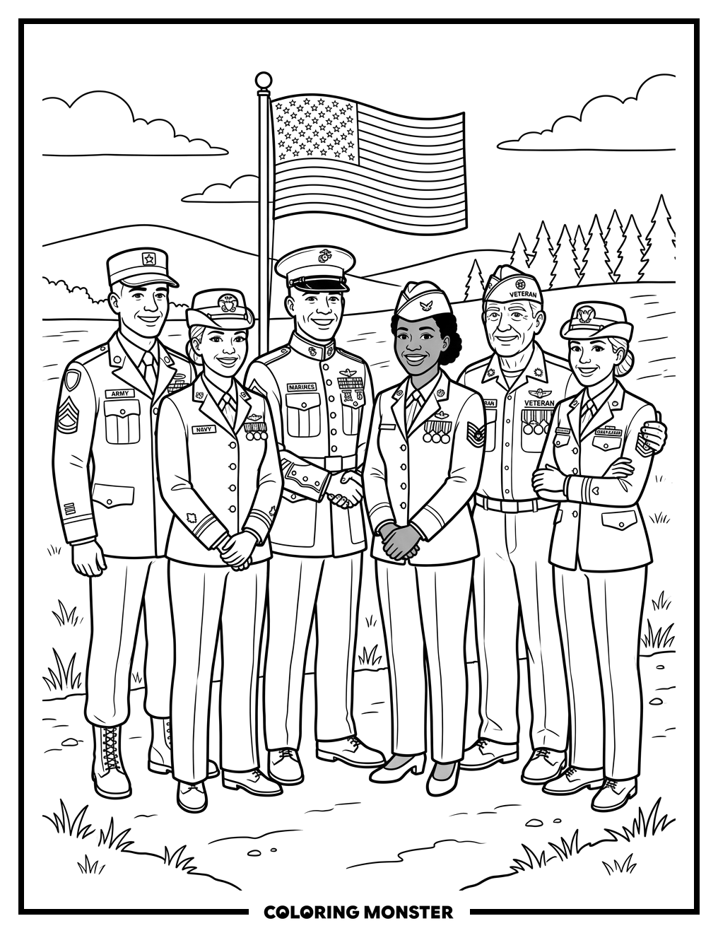Veterans Day Celebration Coloring Page