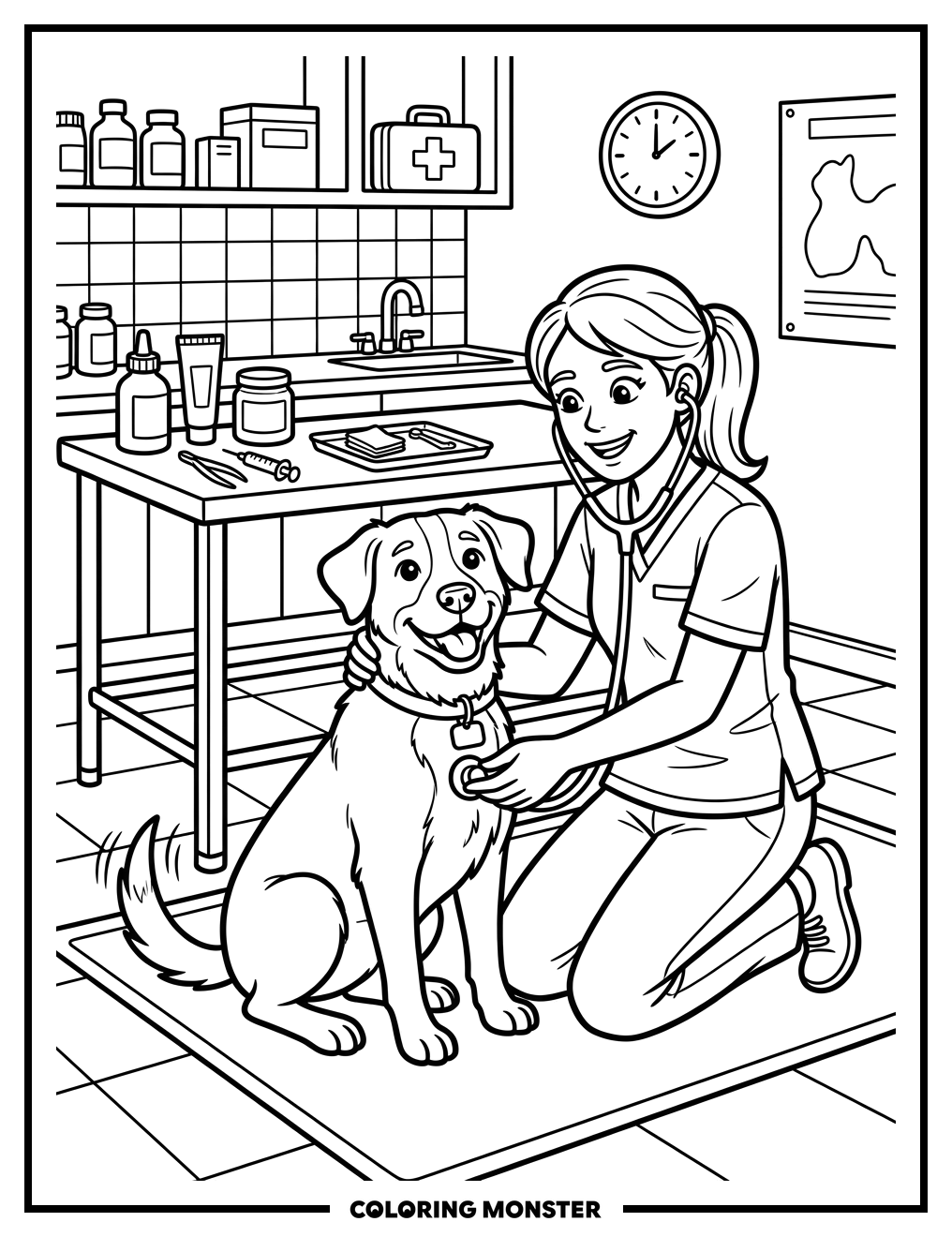Veterinarian With Happy Dog Patient