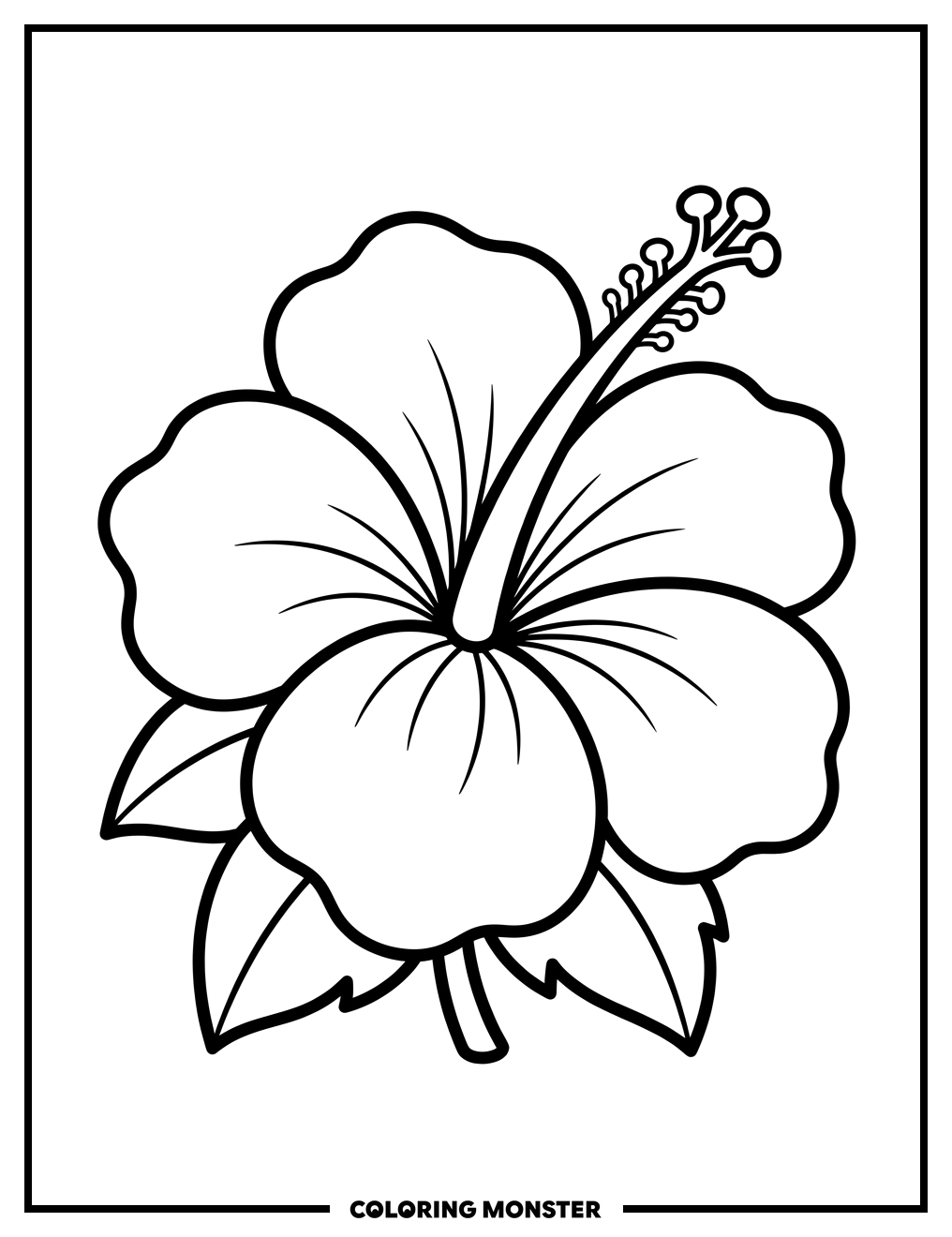 Vibrant Hibiscus Flower Coloring Page