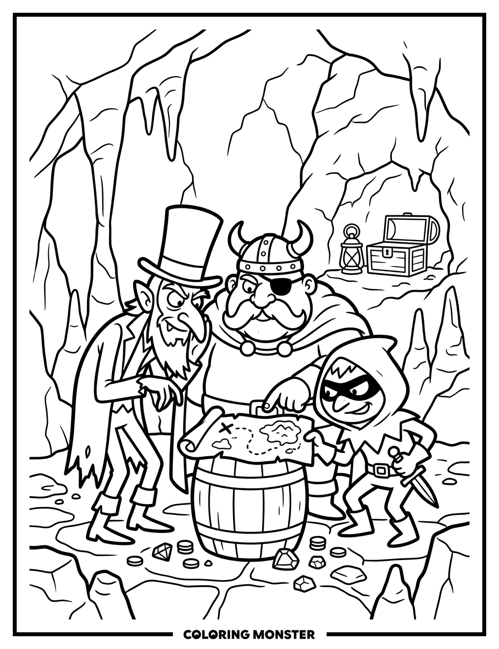 Villainous Treasure Hunters Coloring Page