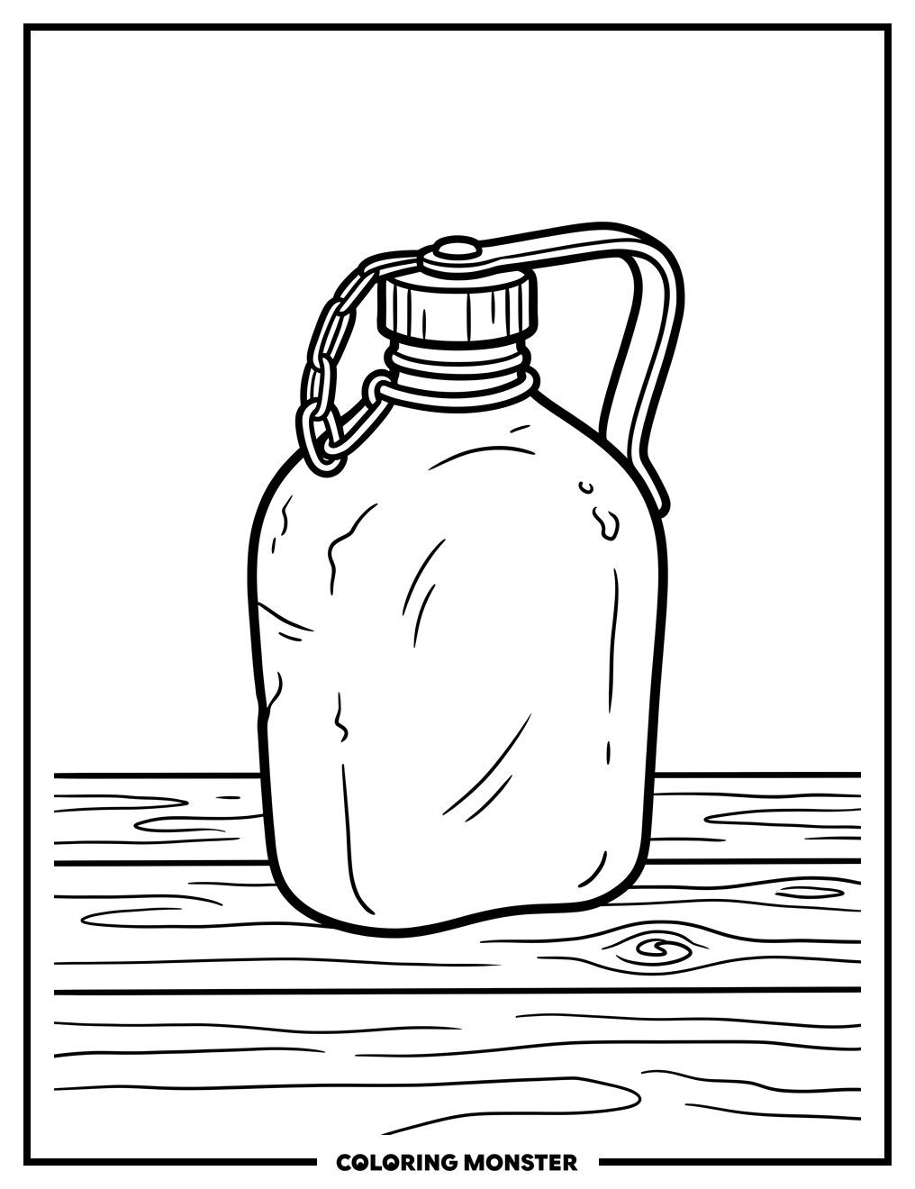 Vintage Camping Canteen Coloring Page