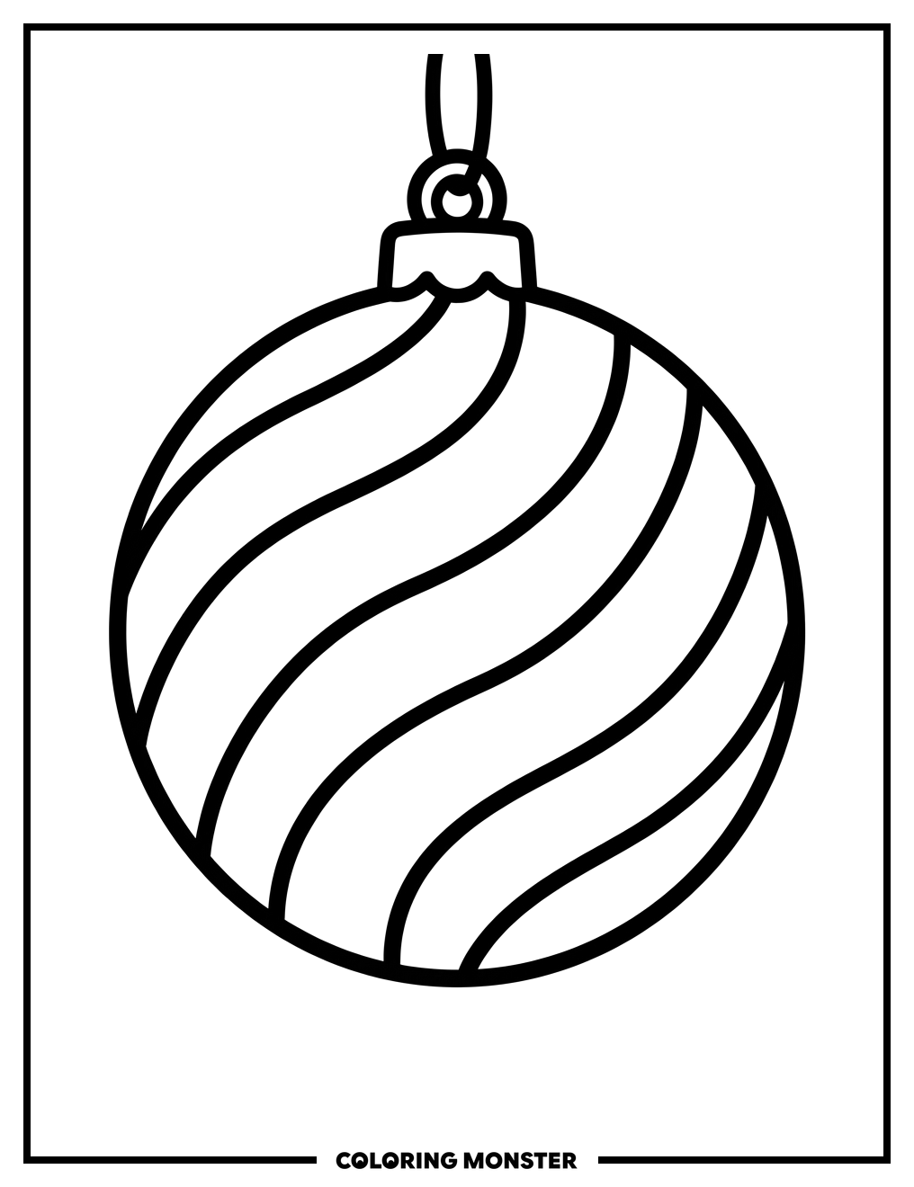 Vintage Candy Cane Ornament Coloring Page