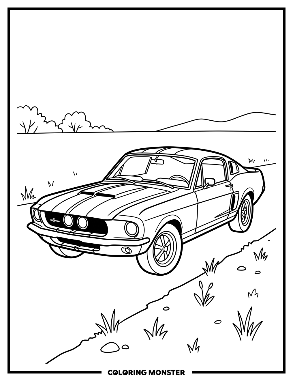 Vintage Shelby Mustang Coloring Page