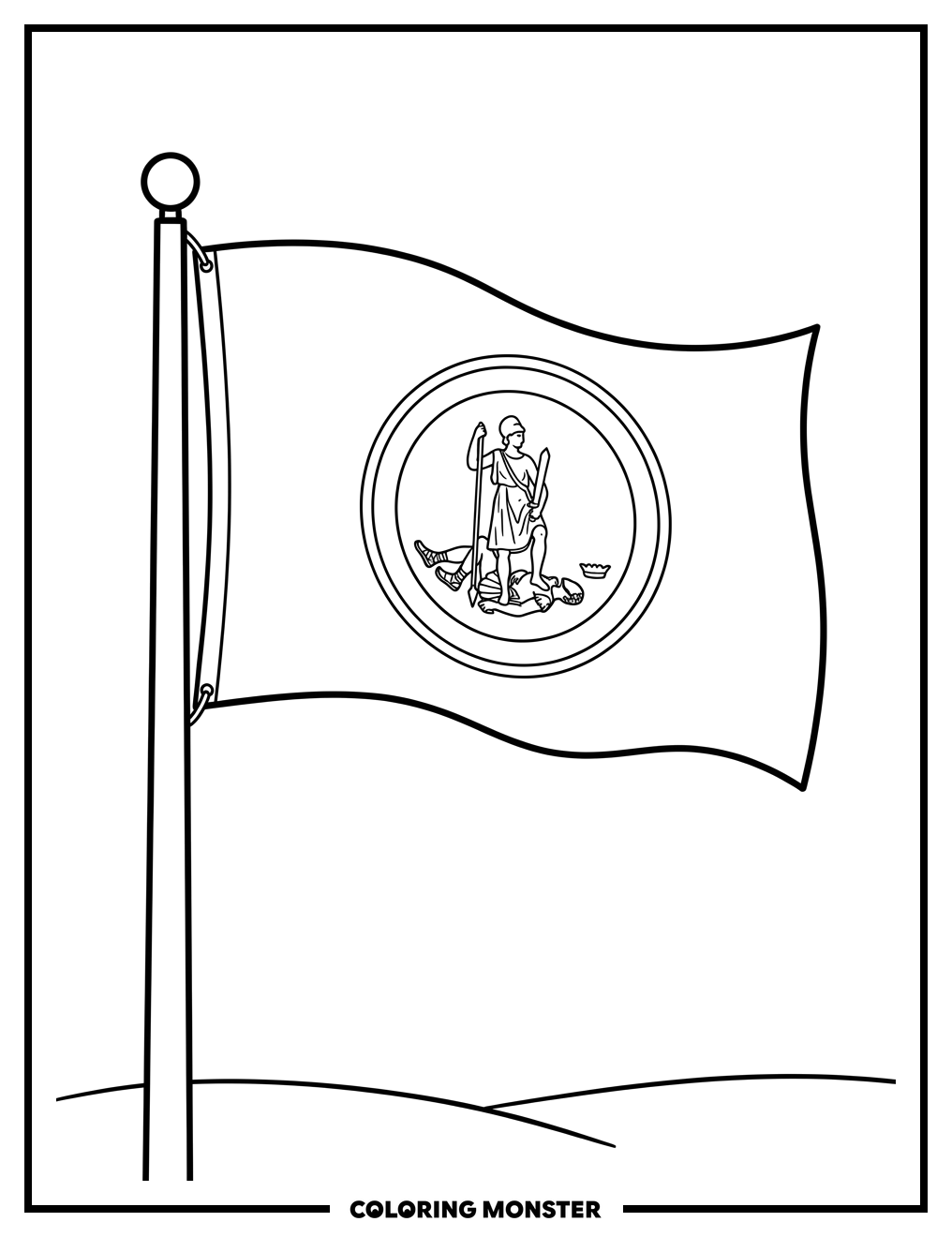 Virginia State Flag Coloring Page