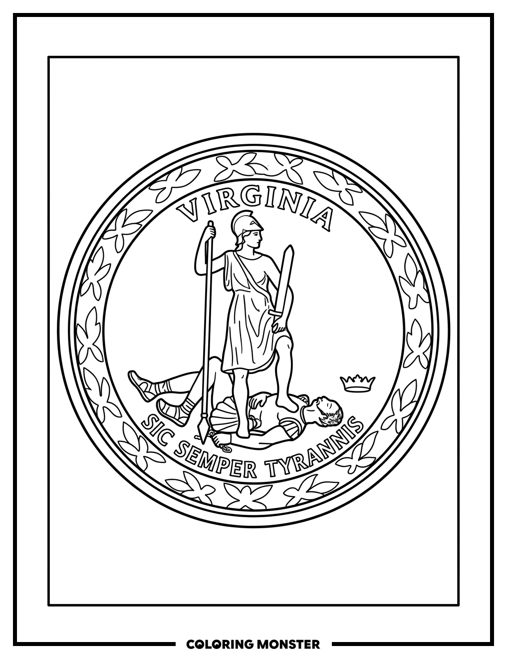 Virginia State Flag Coloring Page