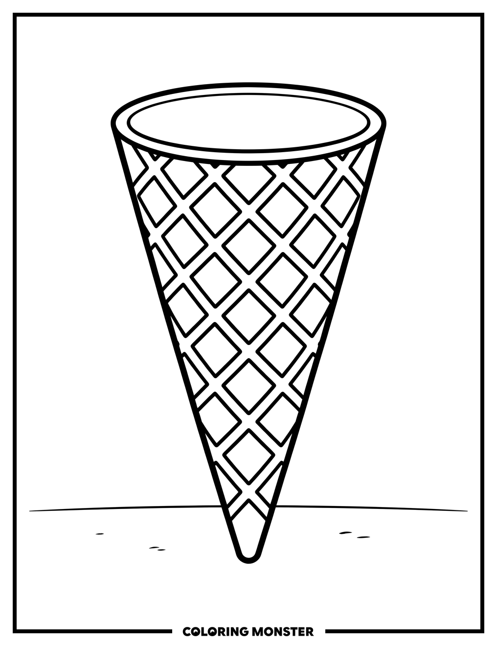 Waffle Cone Coloring Page