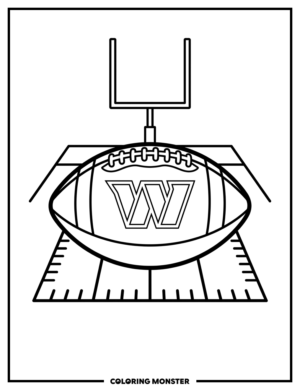 Washington Commanders Football Coloring Page