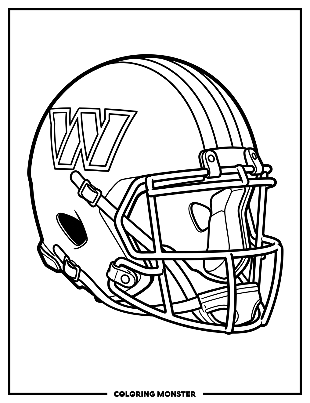 Washington Commanders Football Helmet Coloring Page