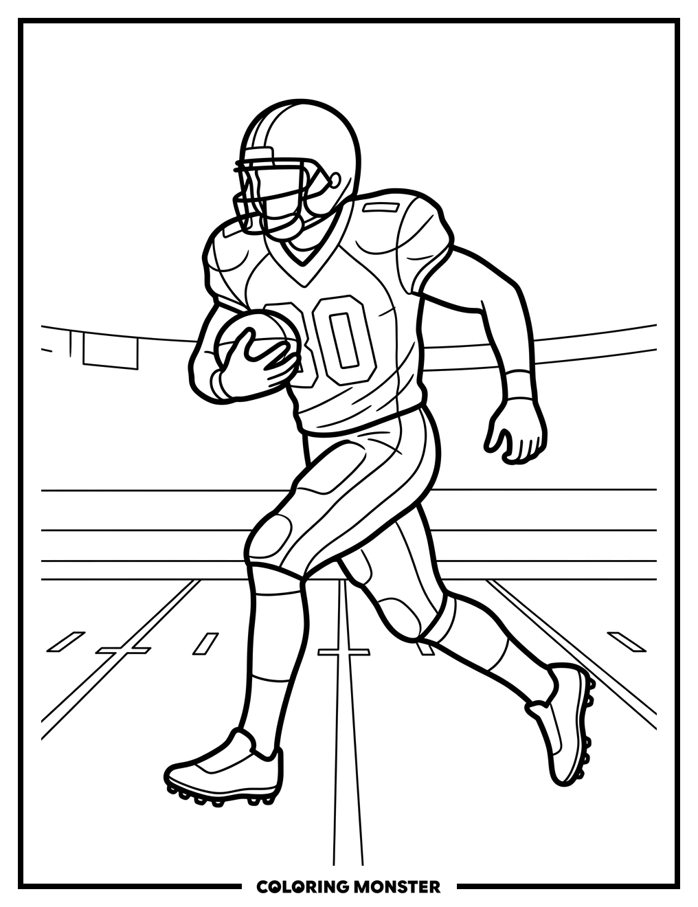 Washington Commanders Football Player Running Coloring Page