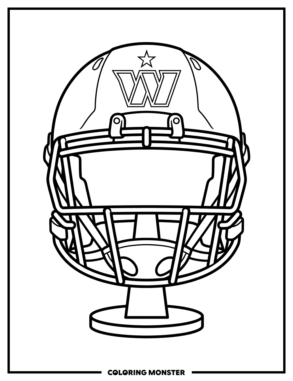 Washington Commanders Helmet Coloring Page