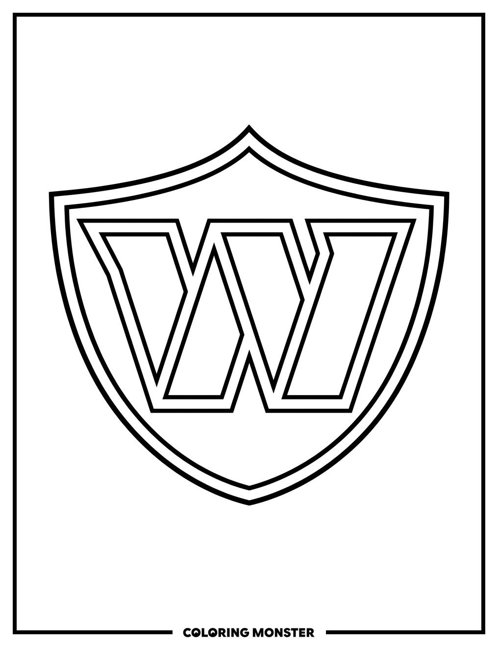 Washington Commanders Logo Profile and Shield Coloring Page