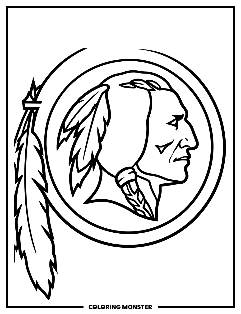 Washington Commanders Logo Profile Coloring Page