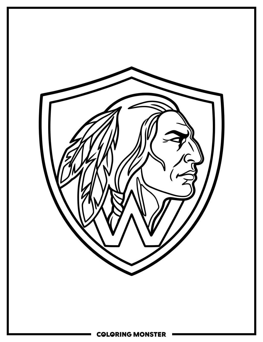 Washington Commanders Shield Logo Coloring Page