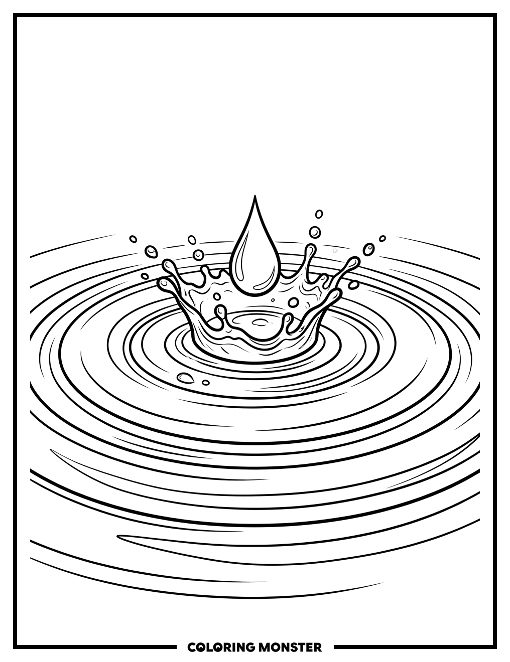 Water Droplet Impact Coloring Page
