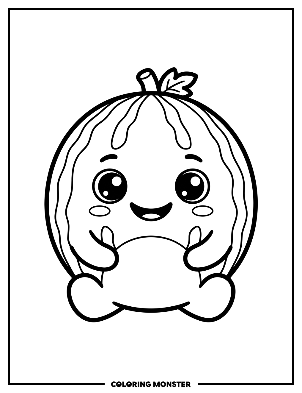 Watermelon Squishmallow Character Coloring Page