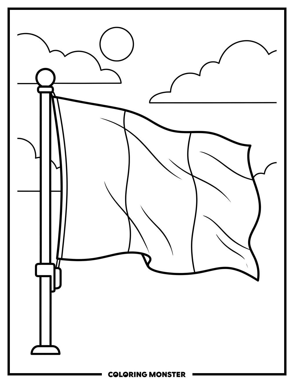 Waving Irish Flag Coloring Page