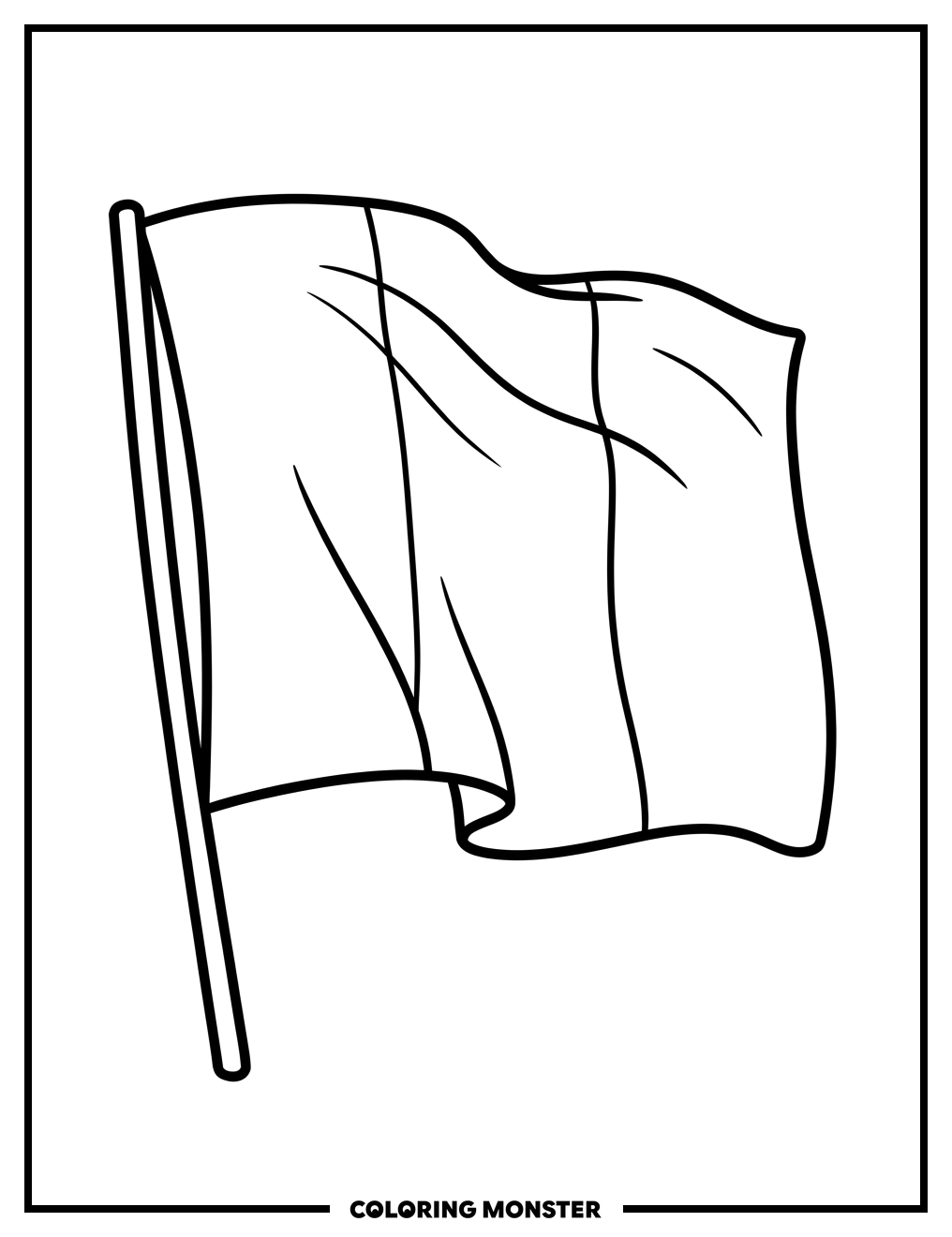 Waving Mali Flag Coloring Page