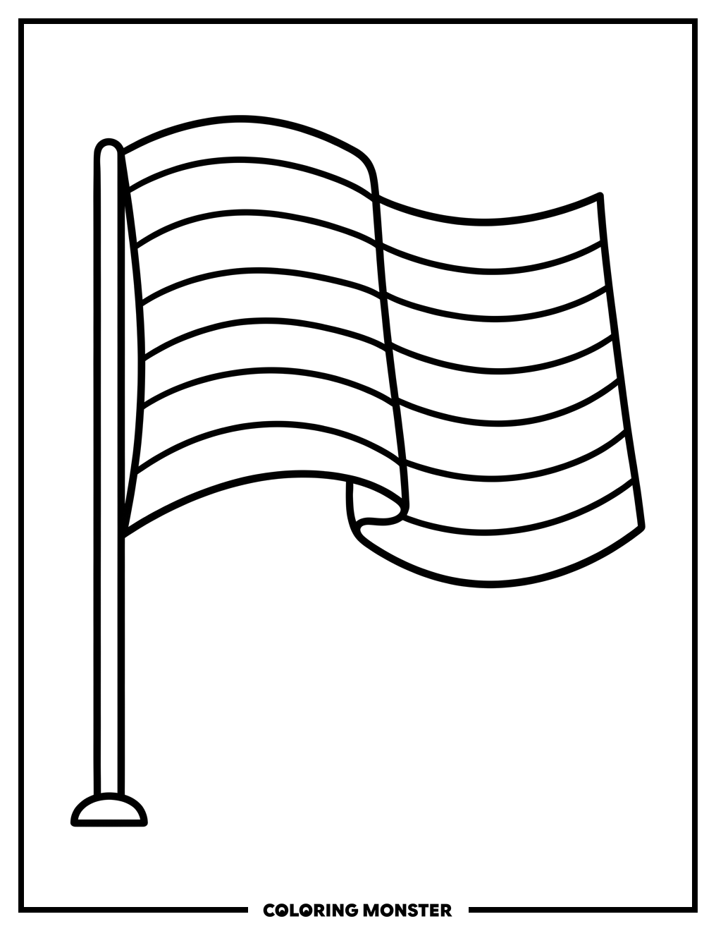 Waving Pride Flag Coloring Page