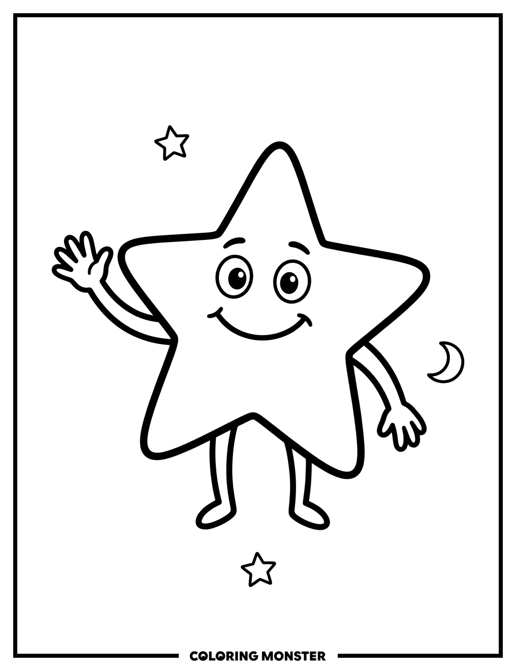 Waving Star Coloring Page
