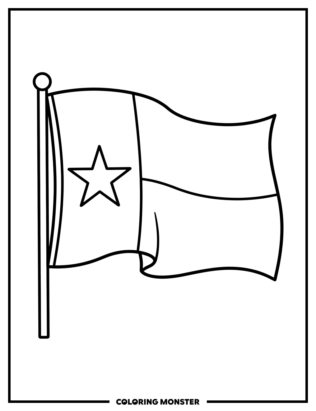 Waving Texas Flag Coloring Page