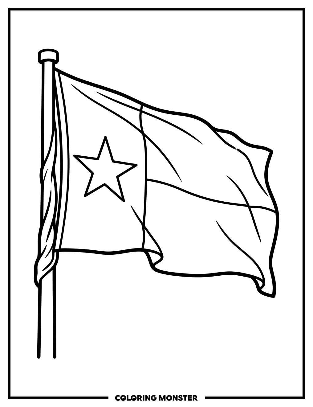 Waving Texas Flag Coloring Page