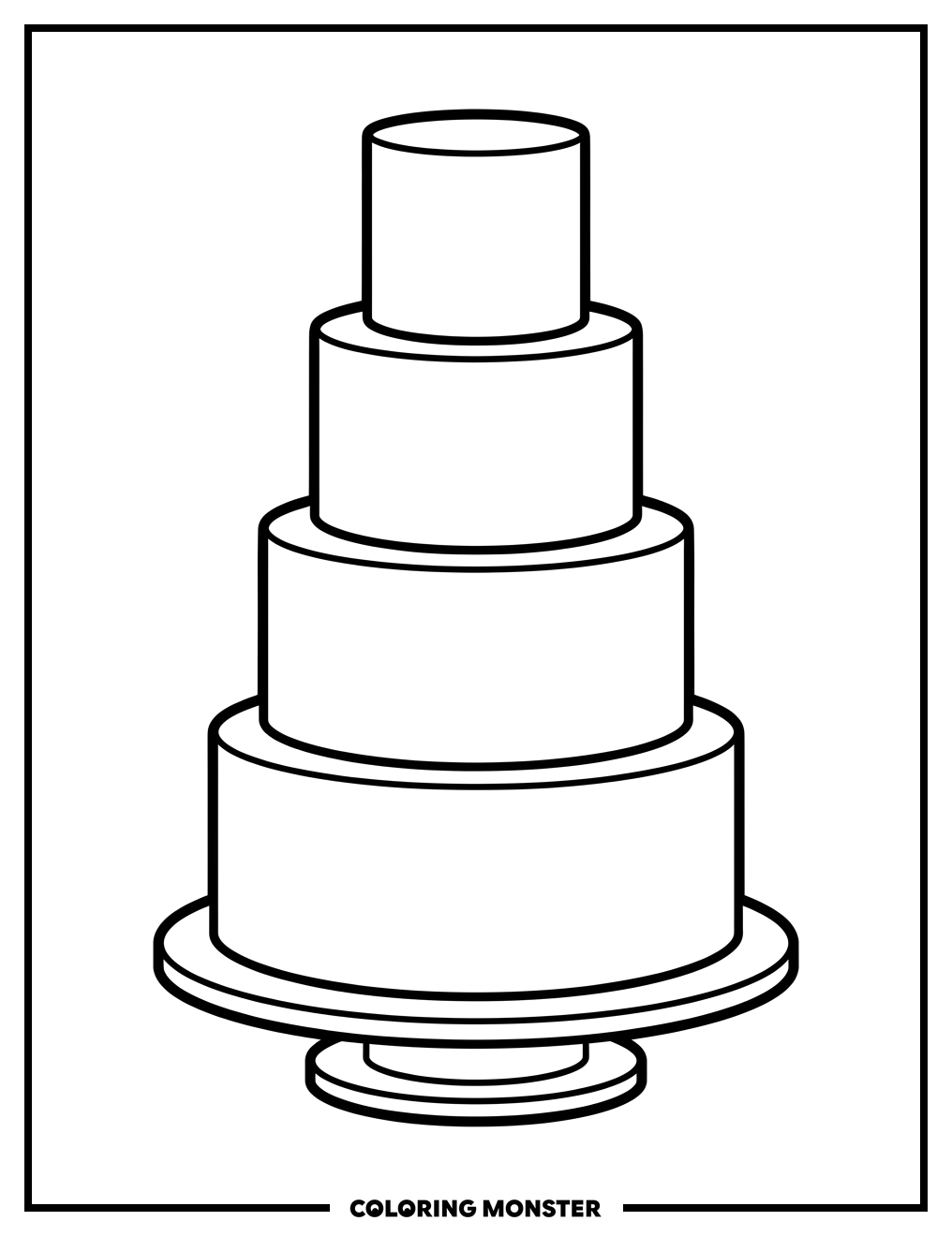 Wedding Cake Ready For Decorating Coloring Page