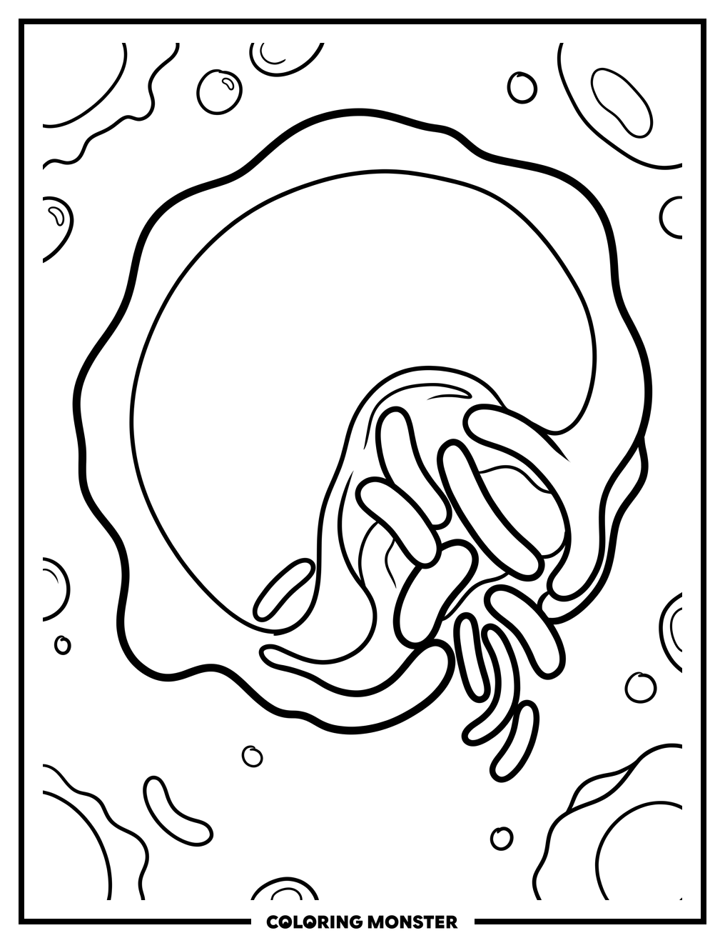 White Blood Cell Eats Bacteria Coloring Page