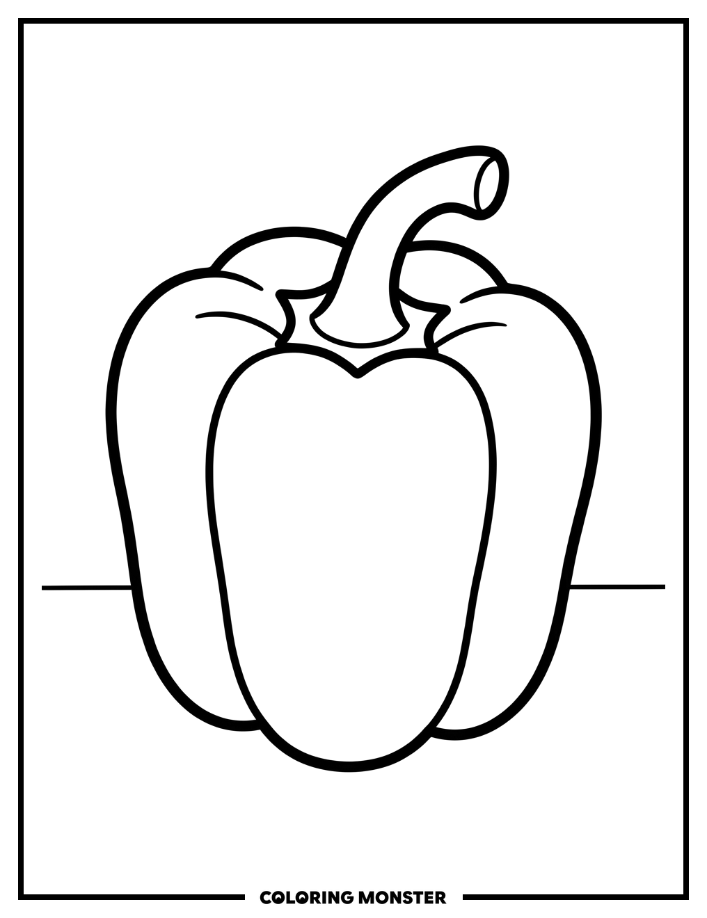 Whole Bell Pepper Coloring Page