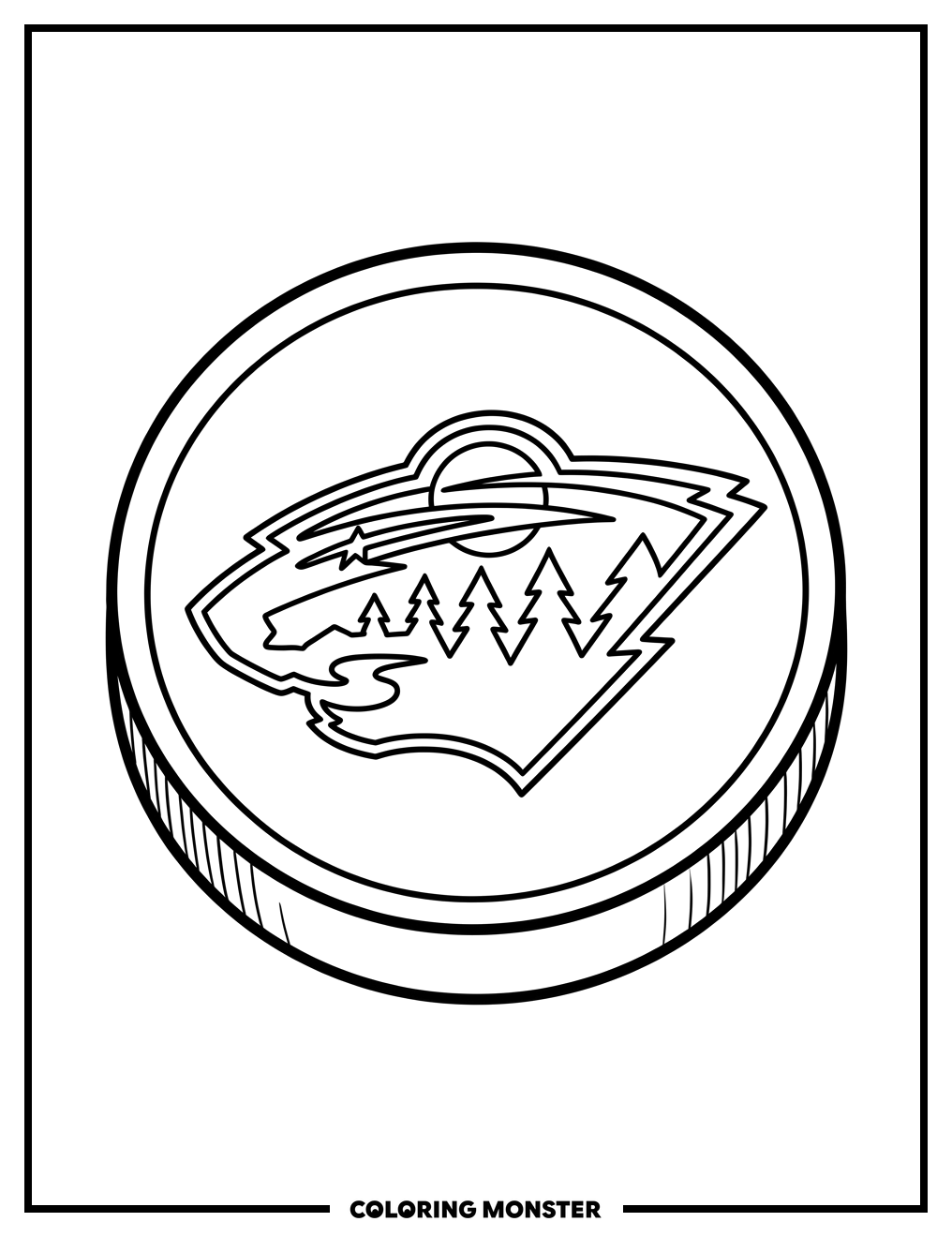 Wild Hockey Puck Coloring Page