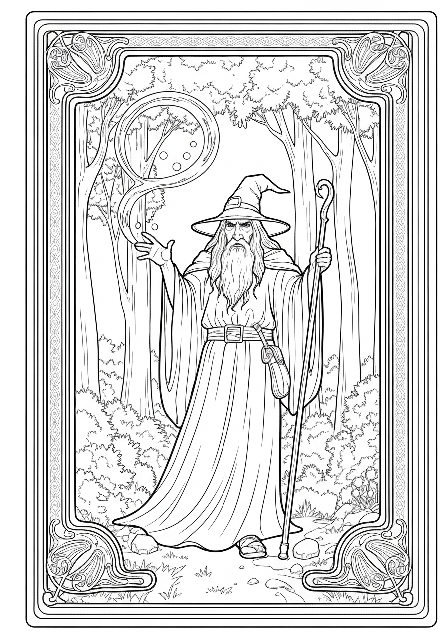 Wizard Casting A Spell In A Forest