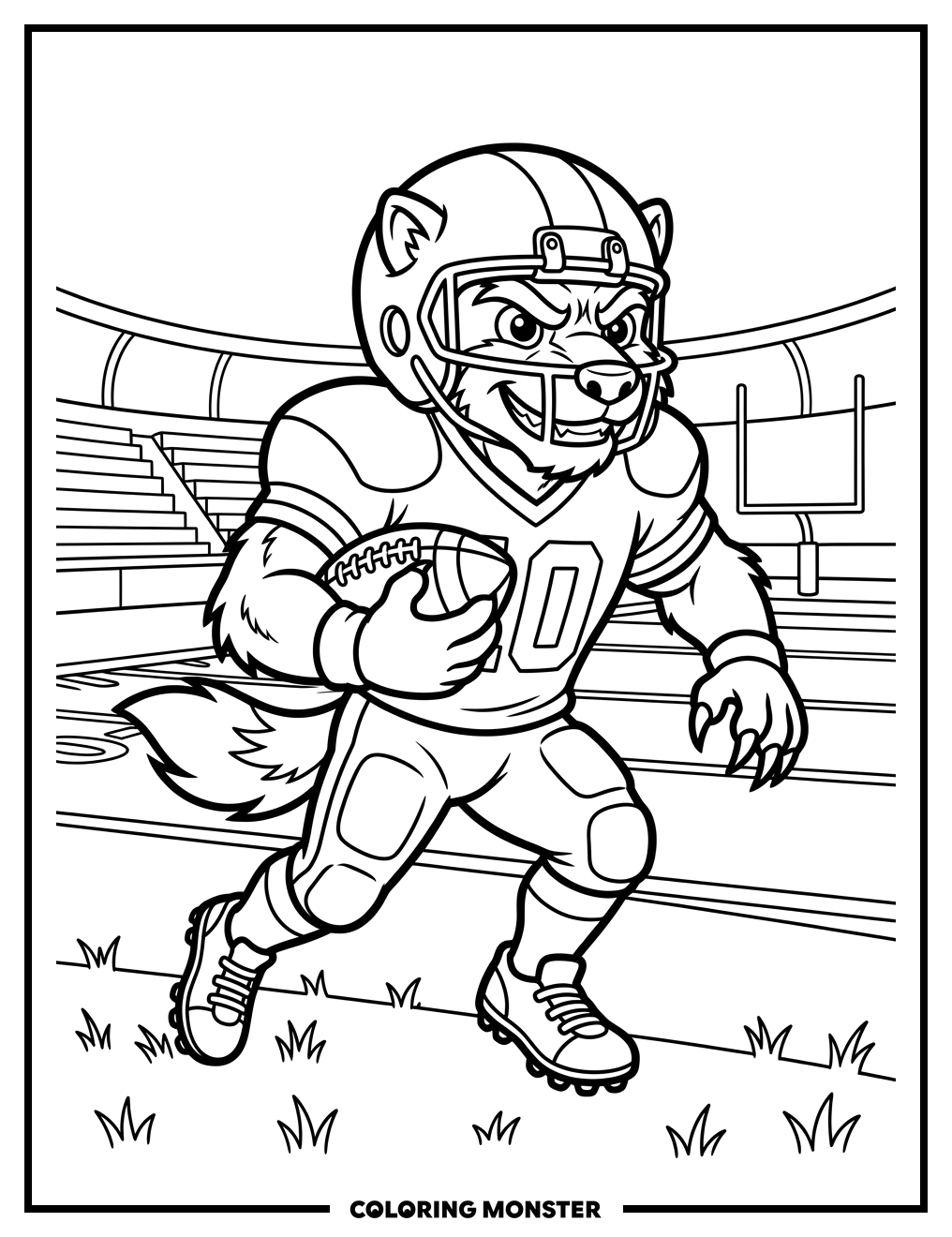 Wolverine Football Player Coloring Page