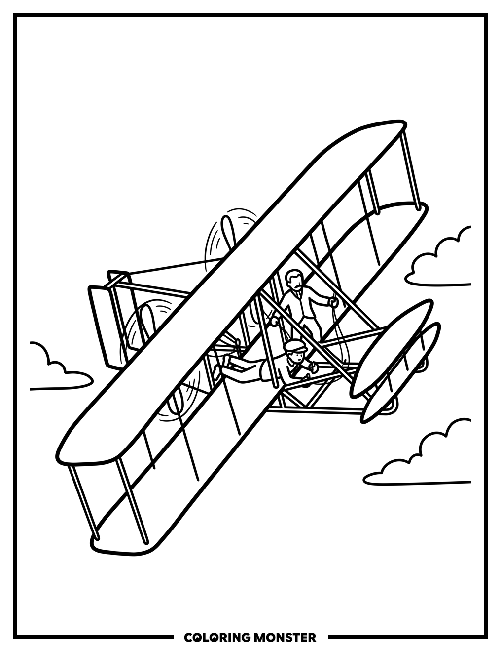 Wright Flyer I Soaring Coloring Page