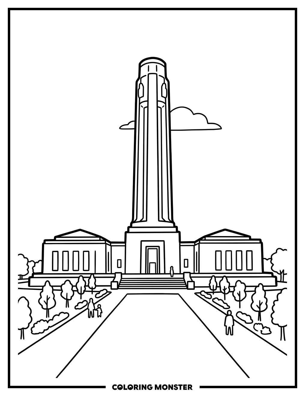 WWI Museum and Memorial Park Coloring Page