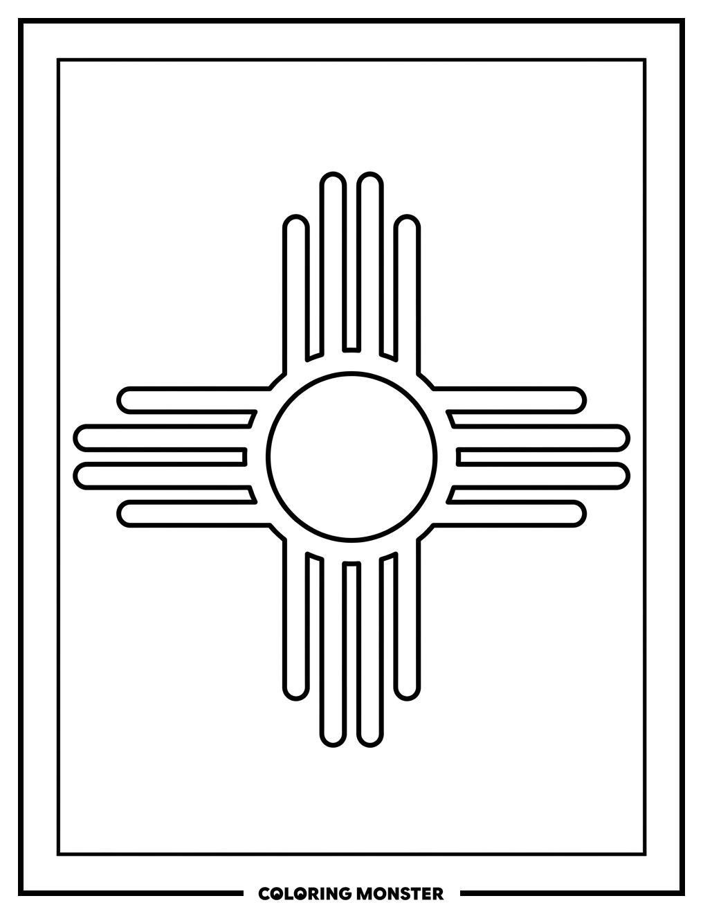 Zia Sun Symbol Coloring Page